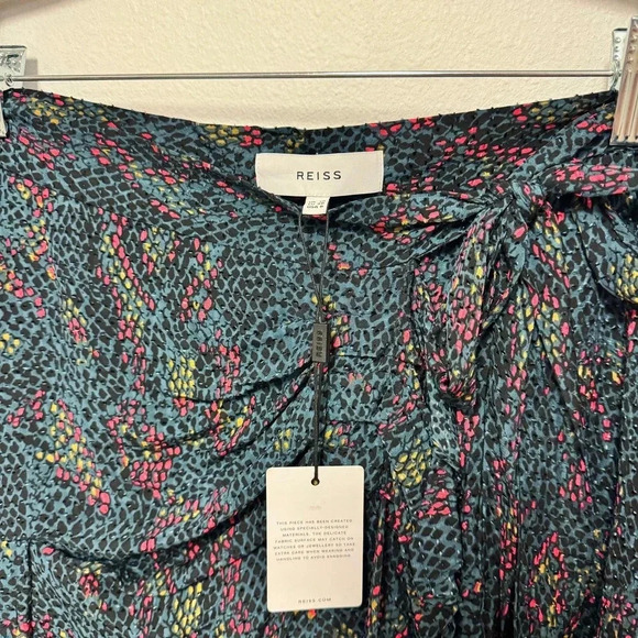 NWT $269 Reiss Skyla Reptile Print Faux Wrap Mini Skirt - Picture 8 of 8